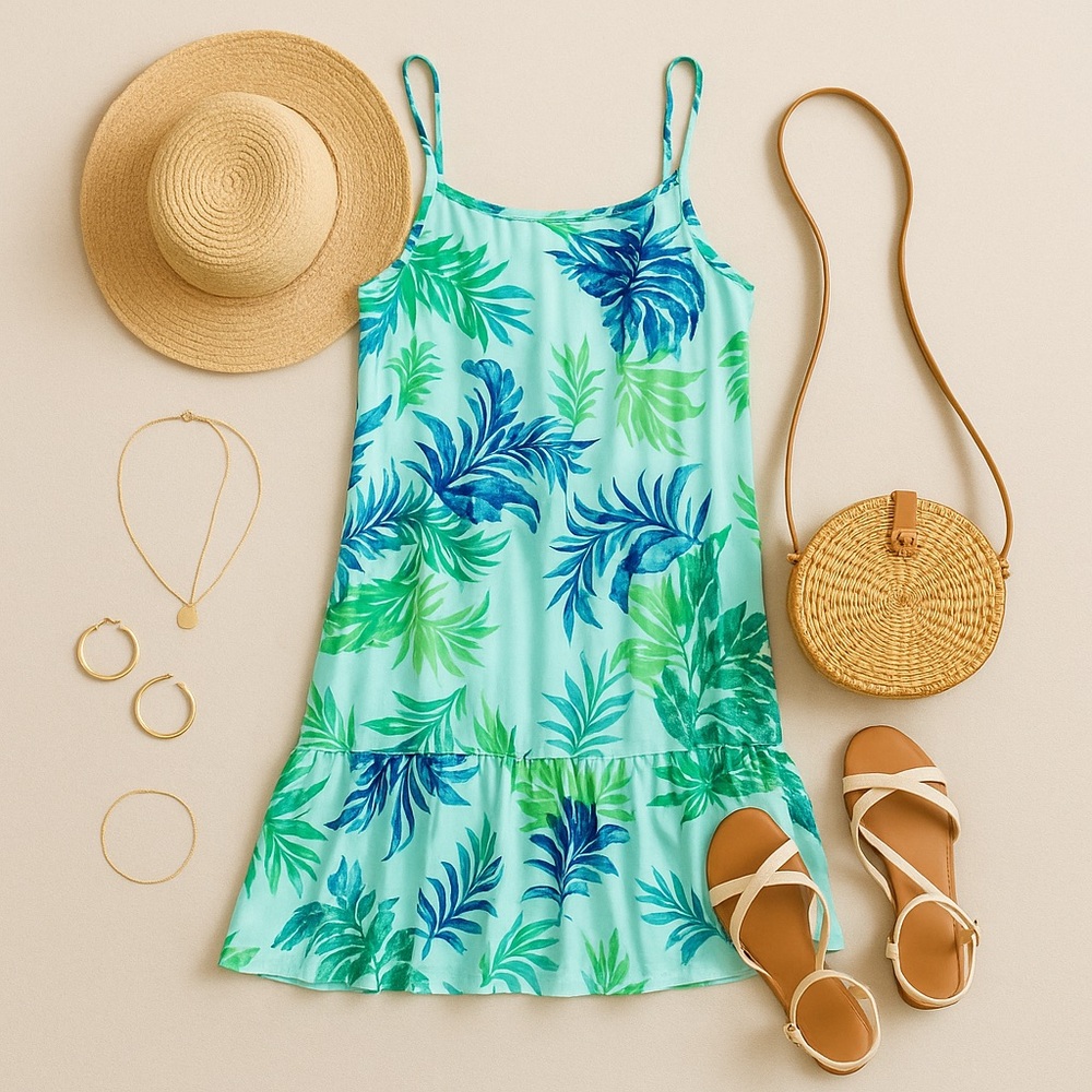 Tropical print dress size medium